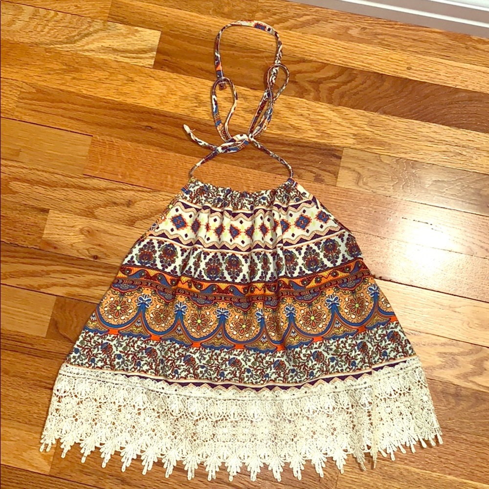 Multi colored halter top gently worn!